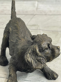 Cavalier King Charles Spaniel Puppy Bronze Metal Sculpture