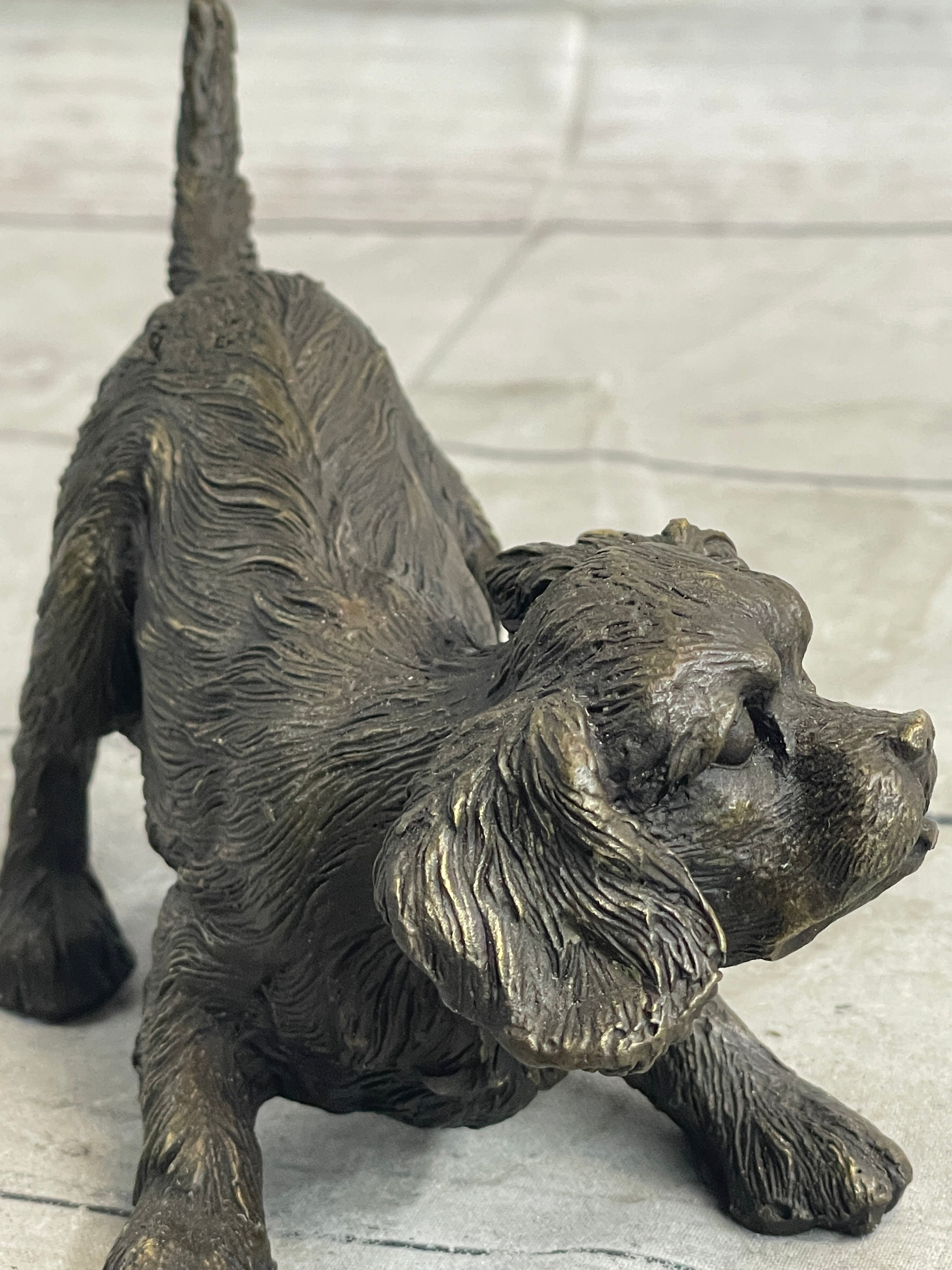 Cavalier King Charles Spaniel Puppy Bronze Metal Sculpture