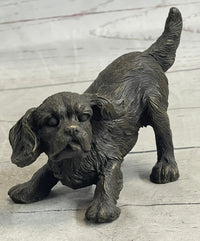 Cavalier King Charles Spaniel Puppy Bronze Metal Sculpture