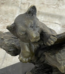 Male Lion w/ Cub Bronze Sculpture 14" x 12" Barye