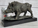 Art Deco HotCast Wild Pig Boar Bronze Animal Sculpture