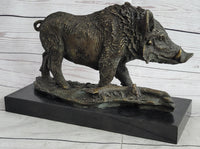 Art Deco HotCast Wild Pig Boar Bronze Animal Sculpture