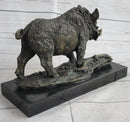 Art Deco HotCast Wild Pig Boar Bronze Animal Sculpture