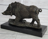 Art Deco HotCast Wild Pig Boar Bronze Animal Sculpture