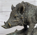 Art Deco HotCast Wild Pig Boar Bronze Animal Sculpture