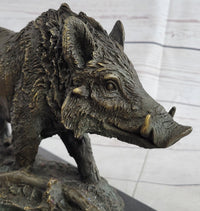 Art Deco HotCast Wild Pig Boar Bronze Animal Sculpture