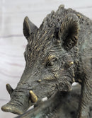 Art Deco HotCast Wild Pig Boar Bronze Animal Sculpture