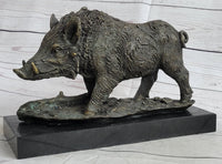 Art Deco HotCast Wild Pig Boar Bronze Animal Sculpture