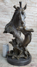 Mother and Baby Giraffe Bronze Bust 18" x 9"