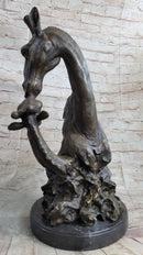 Mother and Baby Giraffe Bronze Bust 18" x 9"