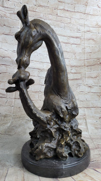 Mother and Baby Giraffe Bronze Bust 18" x 9"