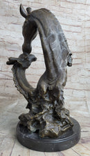 Mother and Baby Giraffe Bronze Bust 18" x 9"