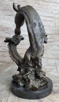 Mother and Baby Giraffe Bronze Bust 18" x 9"