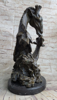 Mother and Baby Giraffe Bronze Bust 18" x 9"