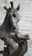 Mother and Baby Giraffe Bronze Bust 18" x 9"