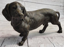 Dachshund Weiner Dog Bronze Metal Figure 9" x 17"