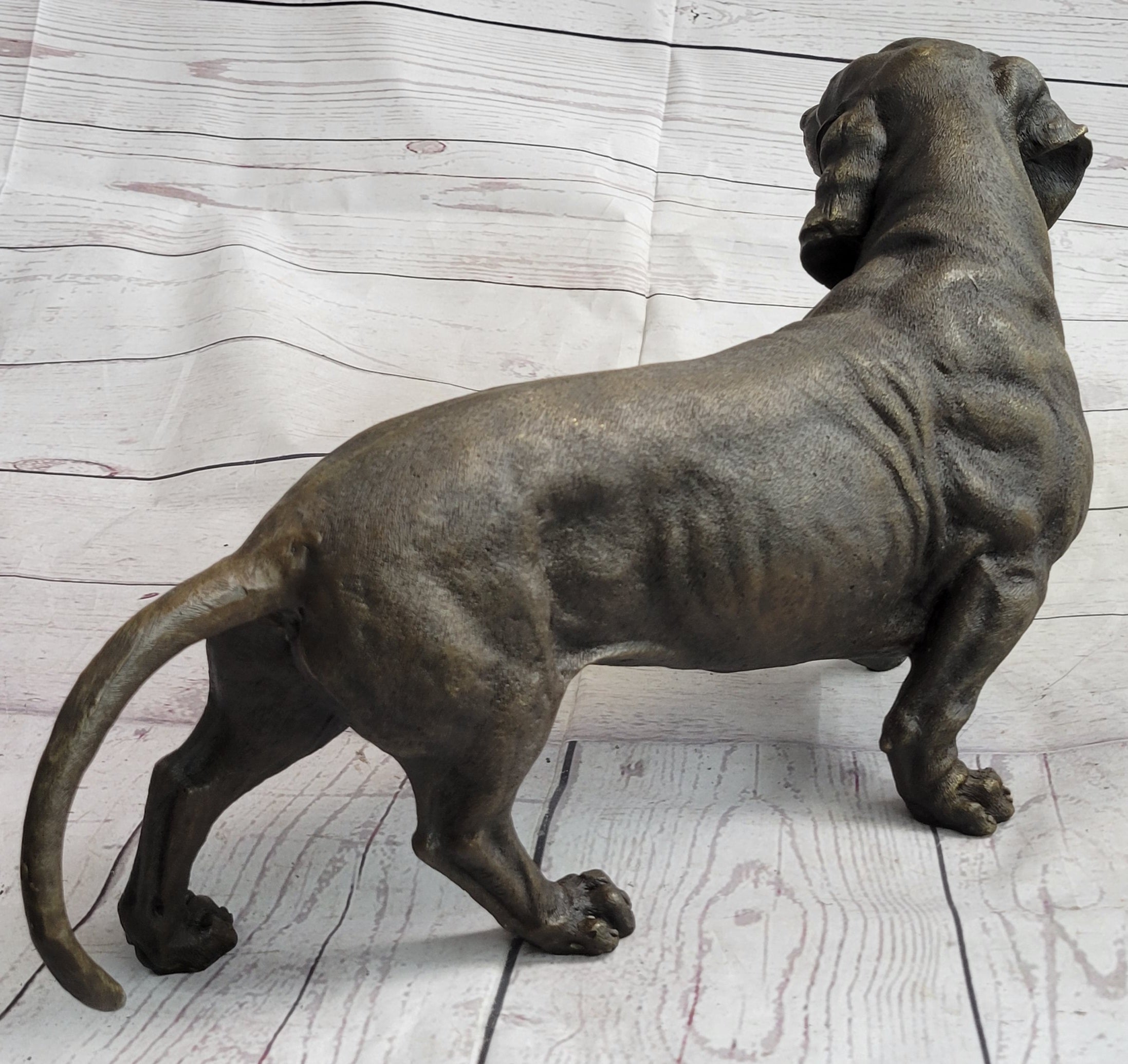 Dachshund Weiner Dog Bronze Metal Figure 9" x 17"