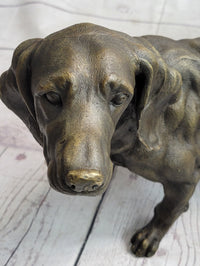Dachshund Weiner Dog Bronze Metal Figure 9" x 17"