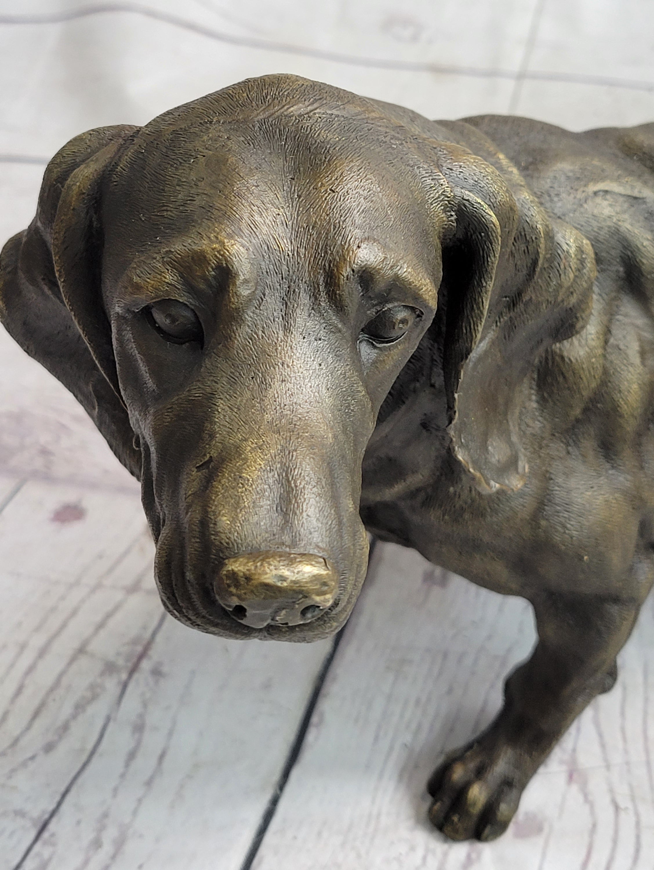 Dachshund Weiner Dog Bronze Metal Figure 9" x 17"