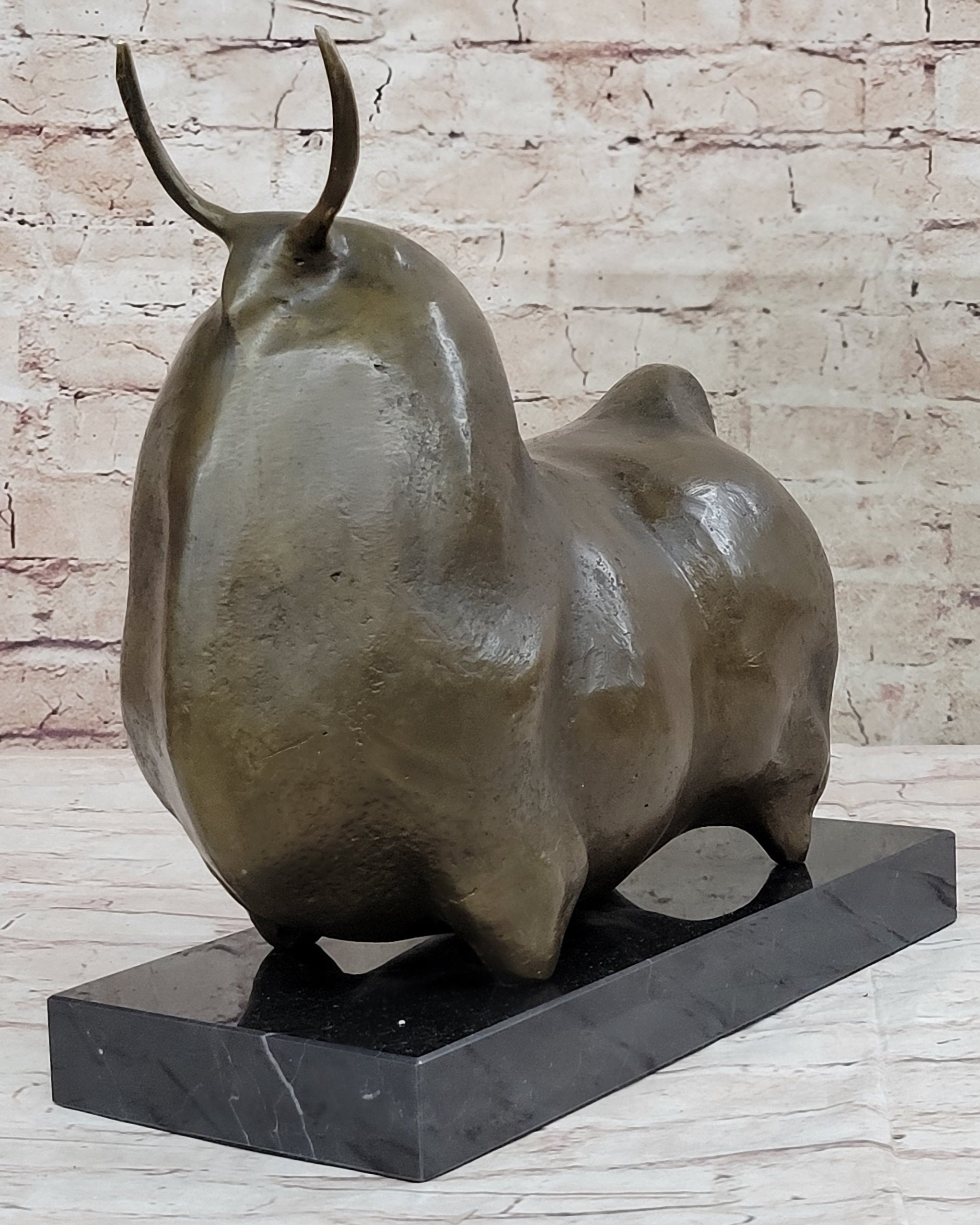 Large Dark Brown Patina Fighting Bull by Botero Bronze