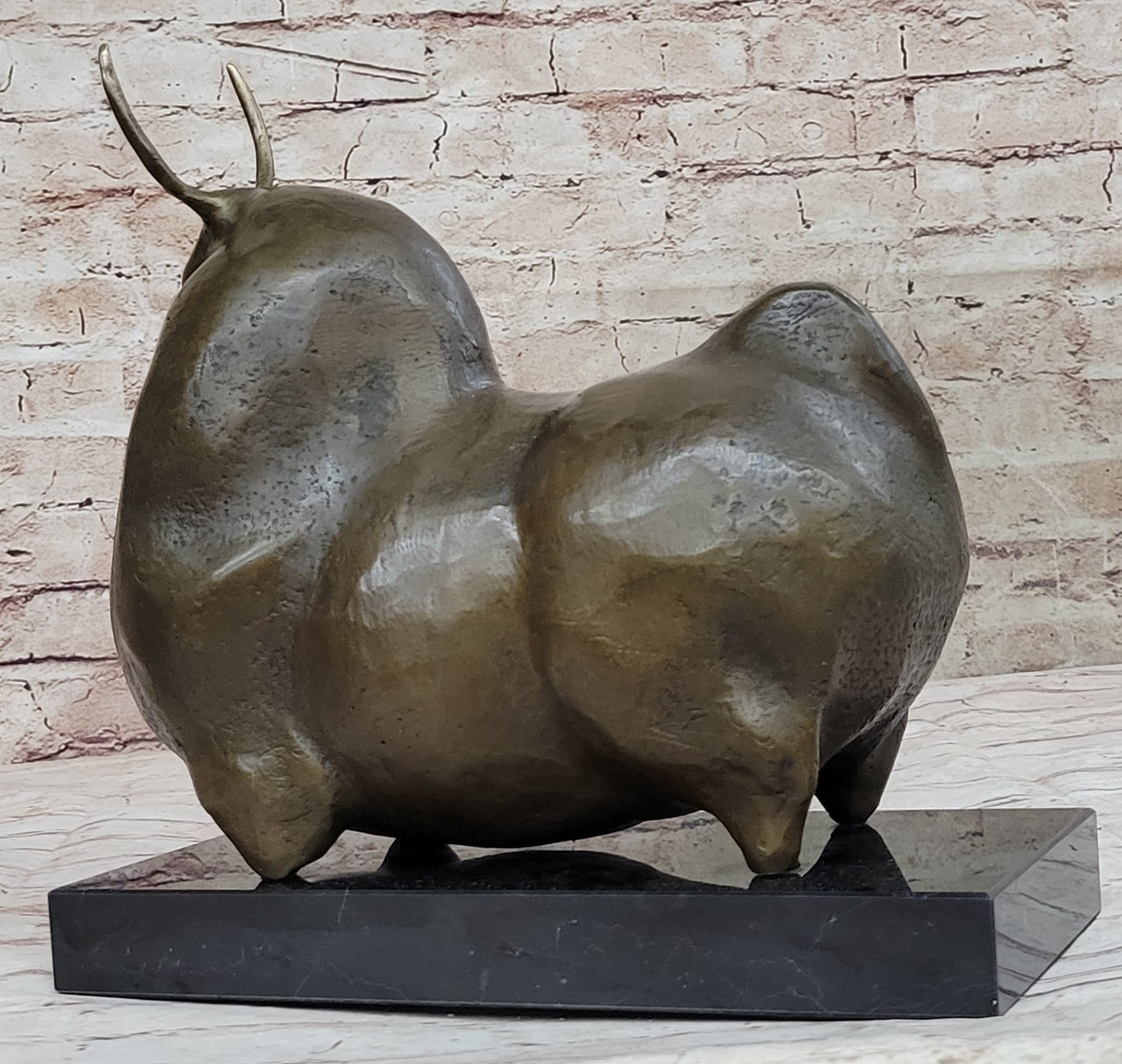 Large Dark Brown Patina Fighting Bull by Botero Bronze