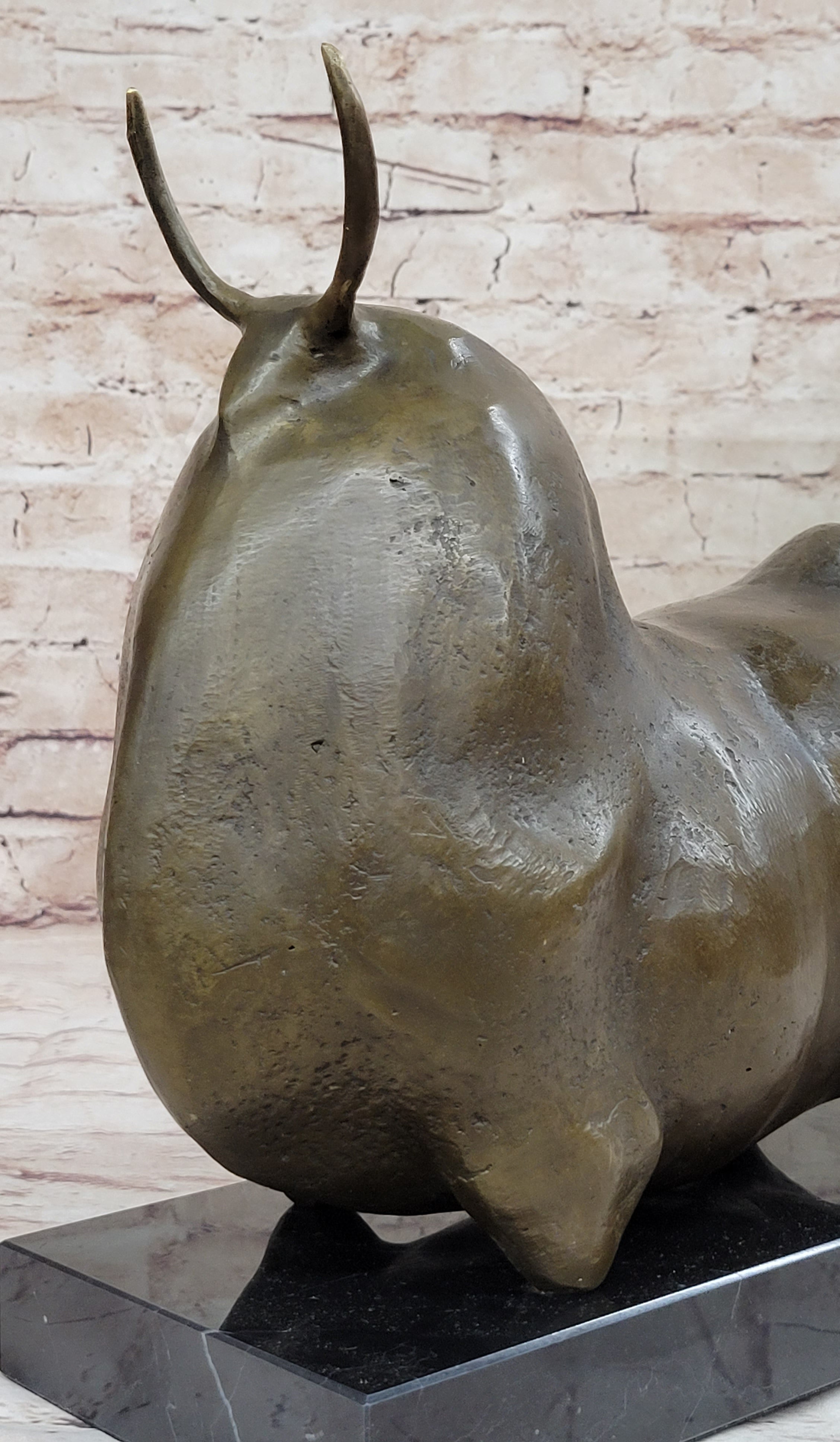 Large Dark Brown Patina Fighting Bull by Botero Bronze