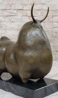 Large Dark Brown Patina Fighting Bull by Botero Bronze