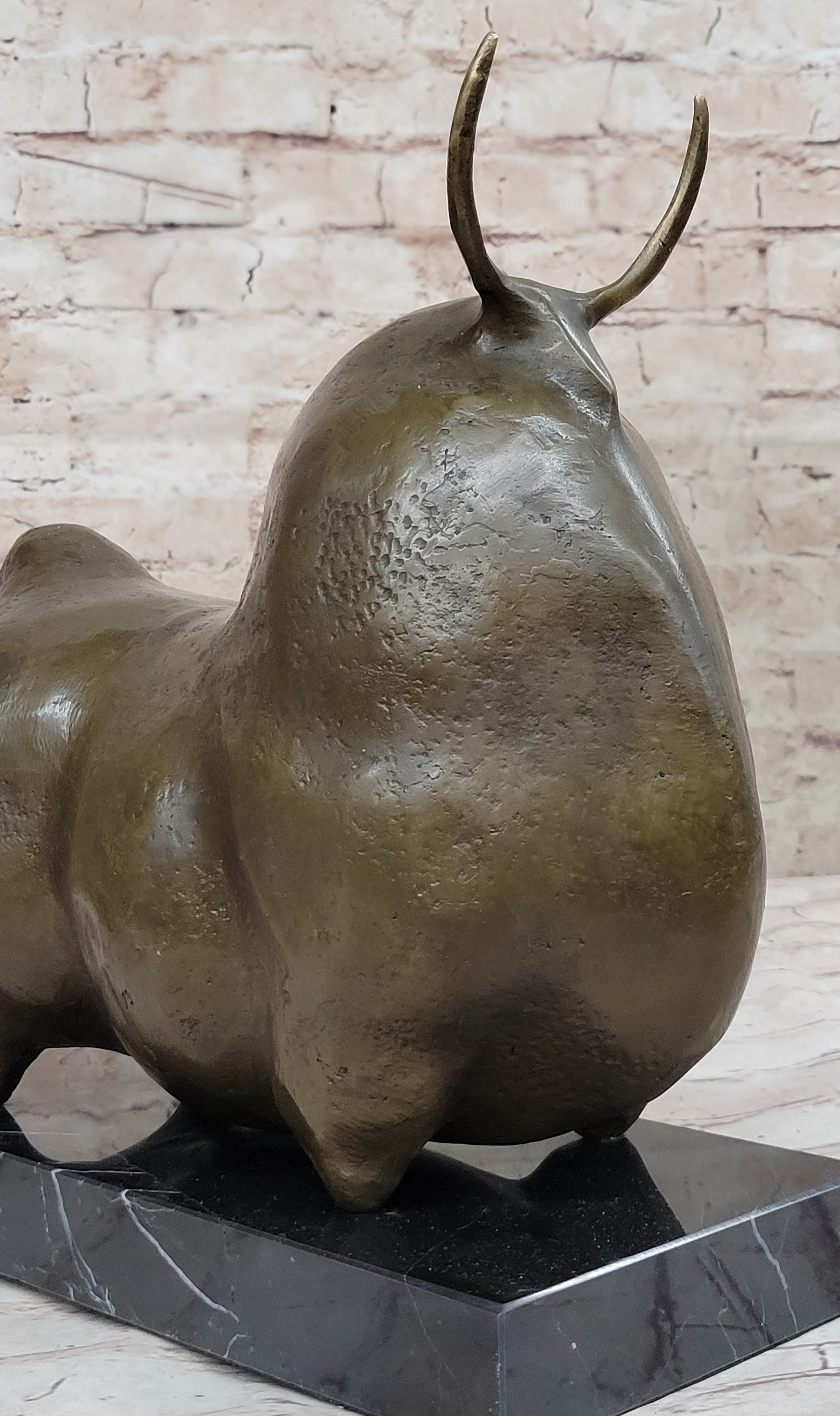Large Dark Brown Patina Fighting Bull by Botero Bronze