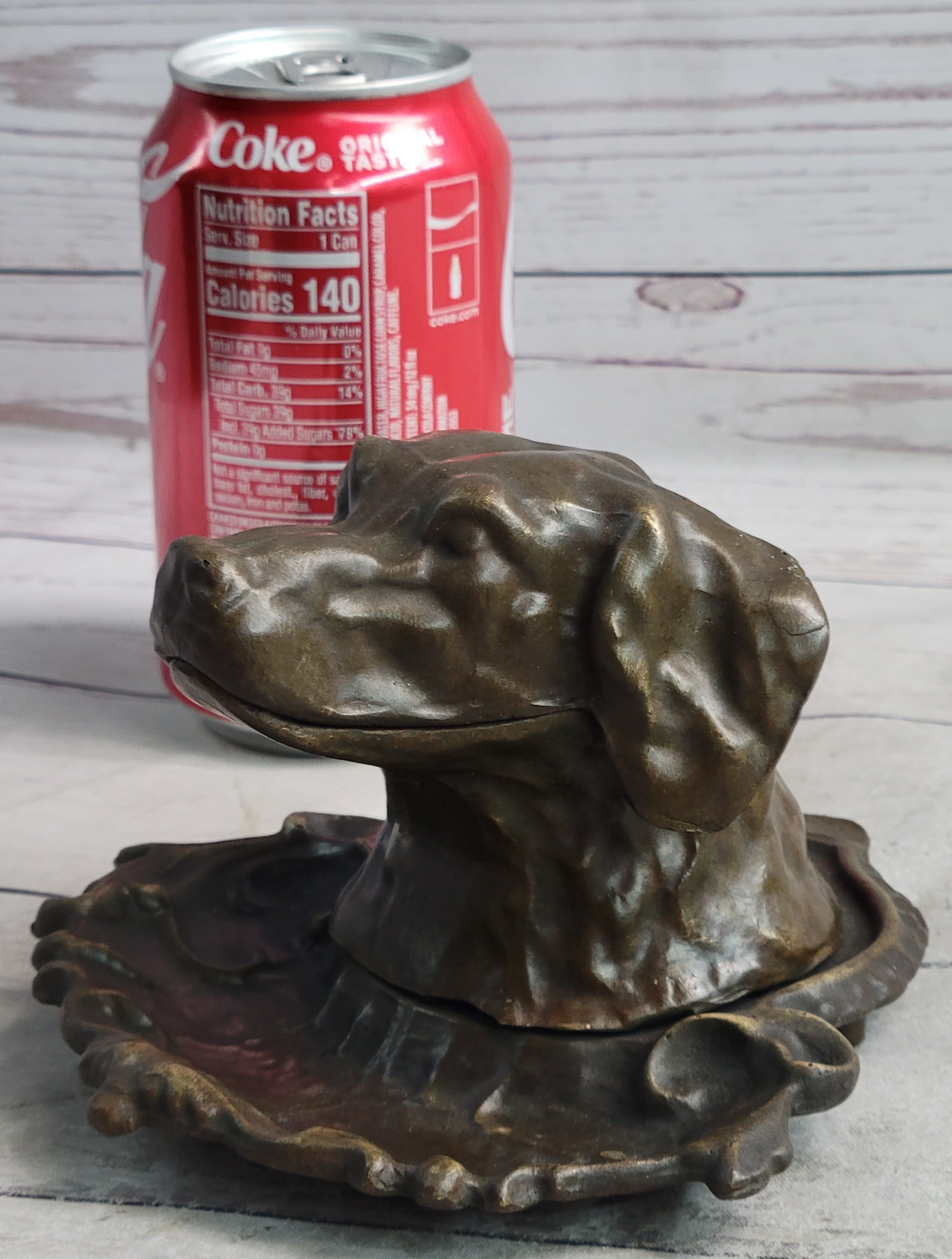 Labrador Retriever Puppy Incense Burner Bronze Metal Sculpture