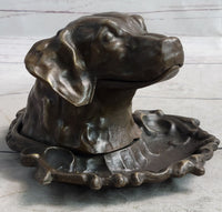 Labrador Retriever Puppy Incense Burner Bronze Metal Sculpture