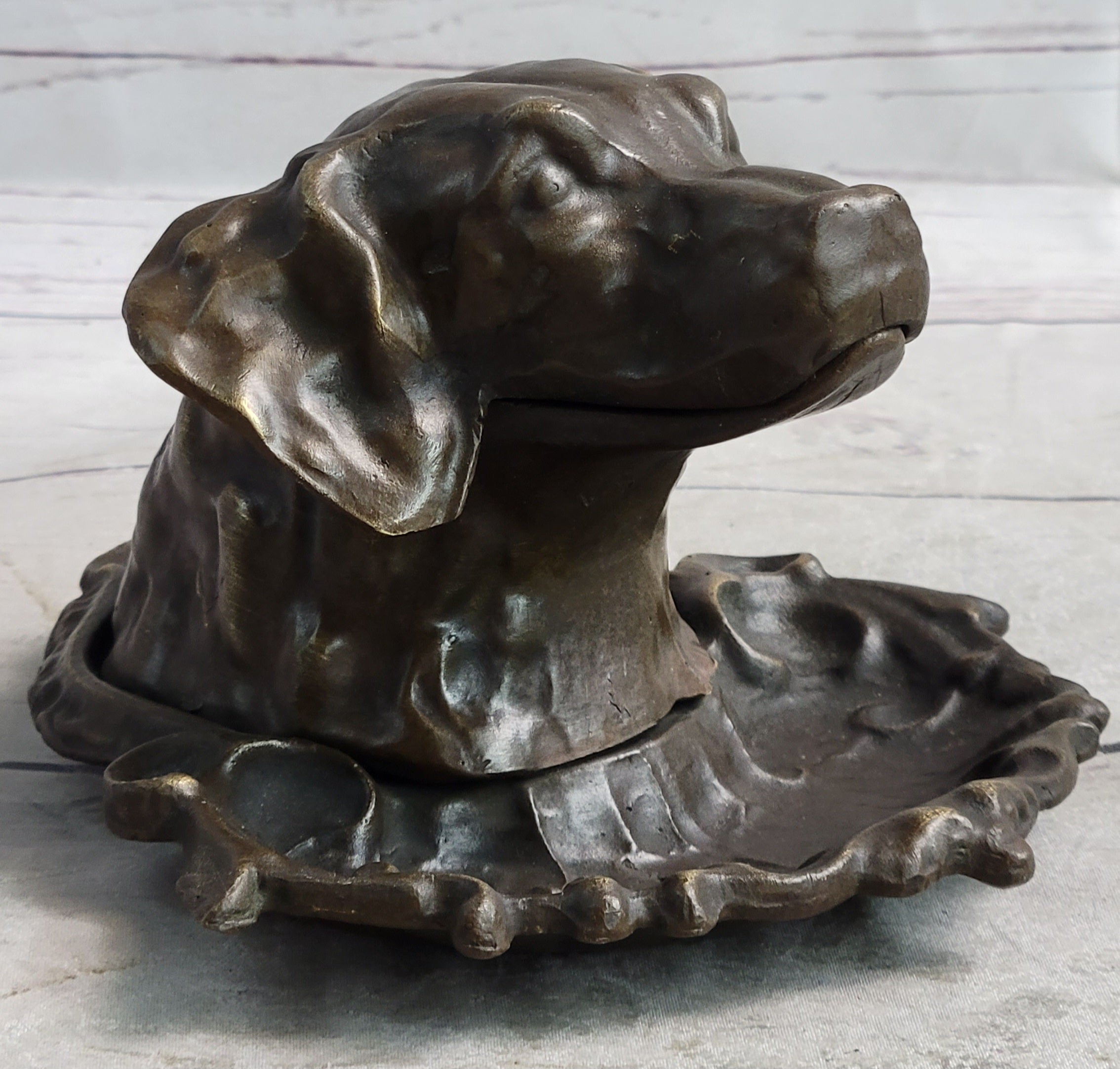 Labrador Retriever Puppy Incense Burner Bronze Metal Sculpture