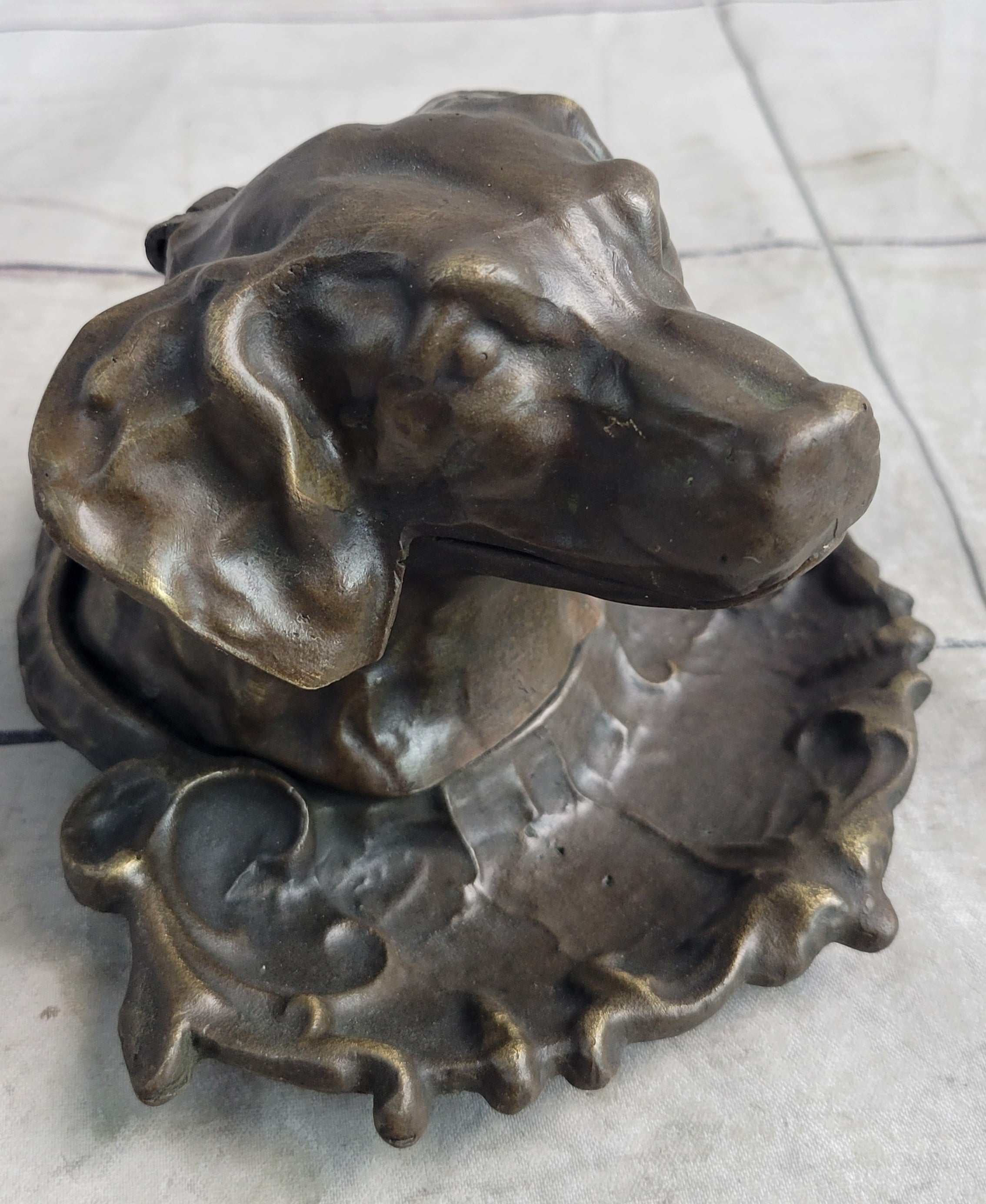 Labrador Retriever Puppy Incense Burner Bronze Metal Sculpture