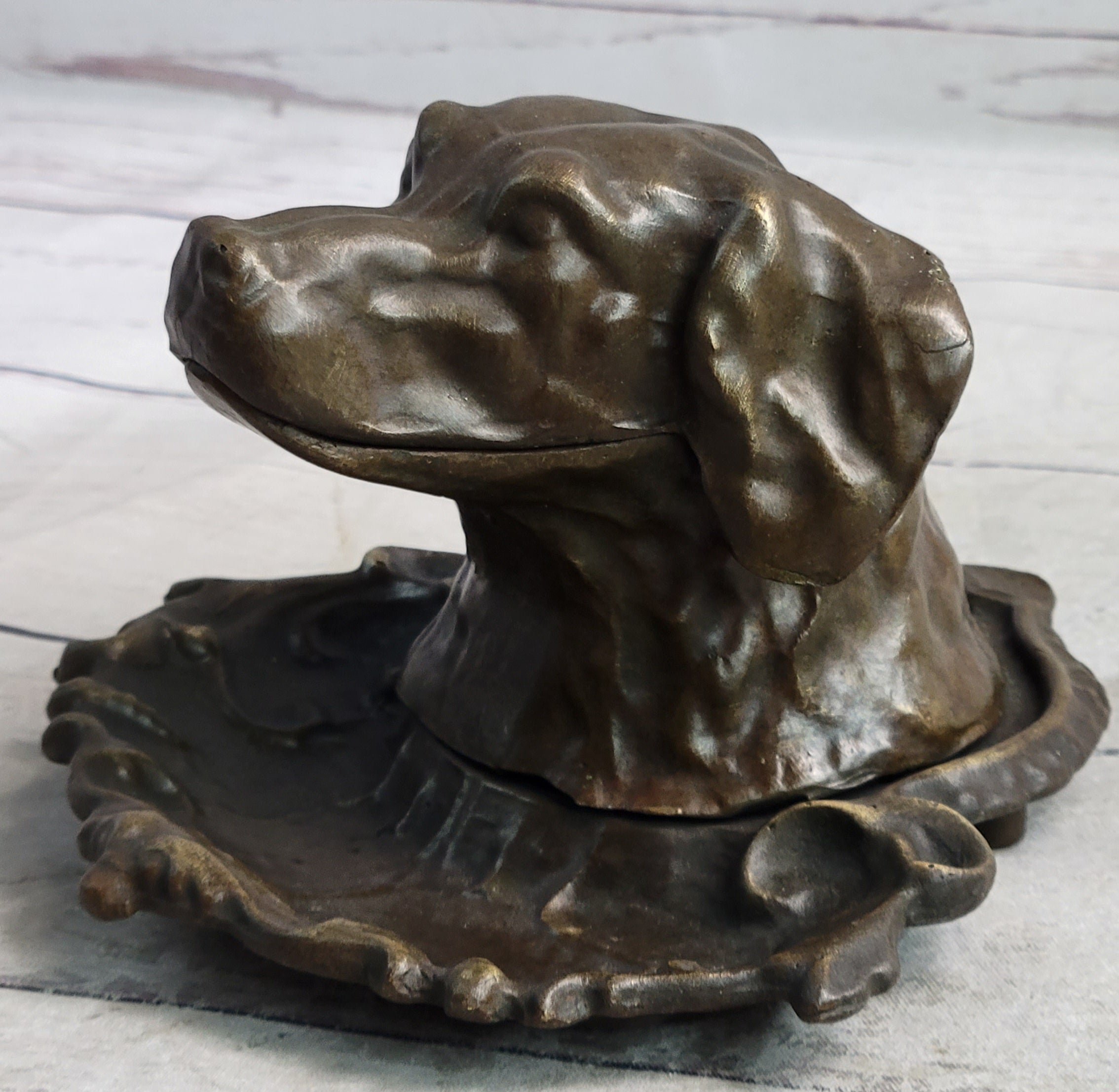 Labrador Retriever Puppy Incense Burner Bronze Metal Sculpture