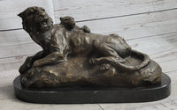 Lion Tiger & Cub Bronze Sculpture Wildlife Art