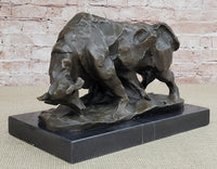 Large Abstract Modern Art Charging Bull Bronze Sculpture