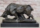 Large Abstract Modern Art Charging Bull Bronze Sculpture