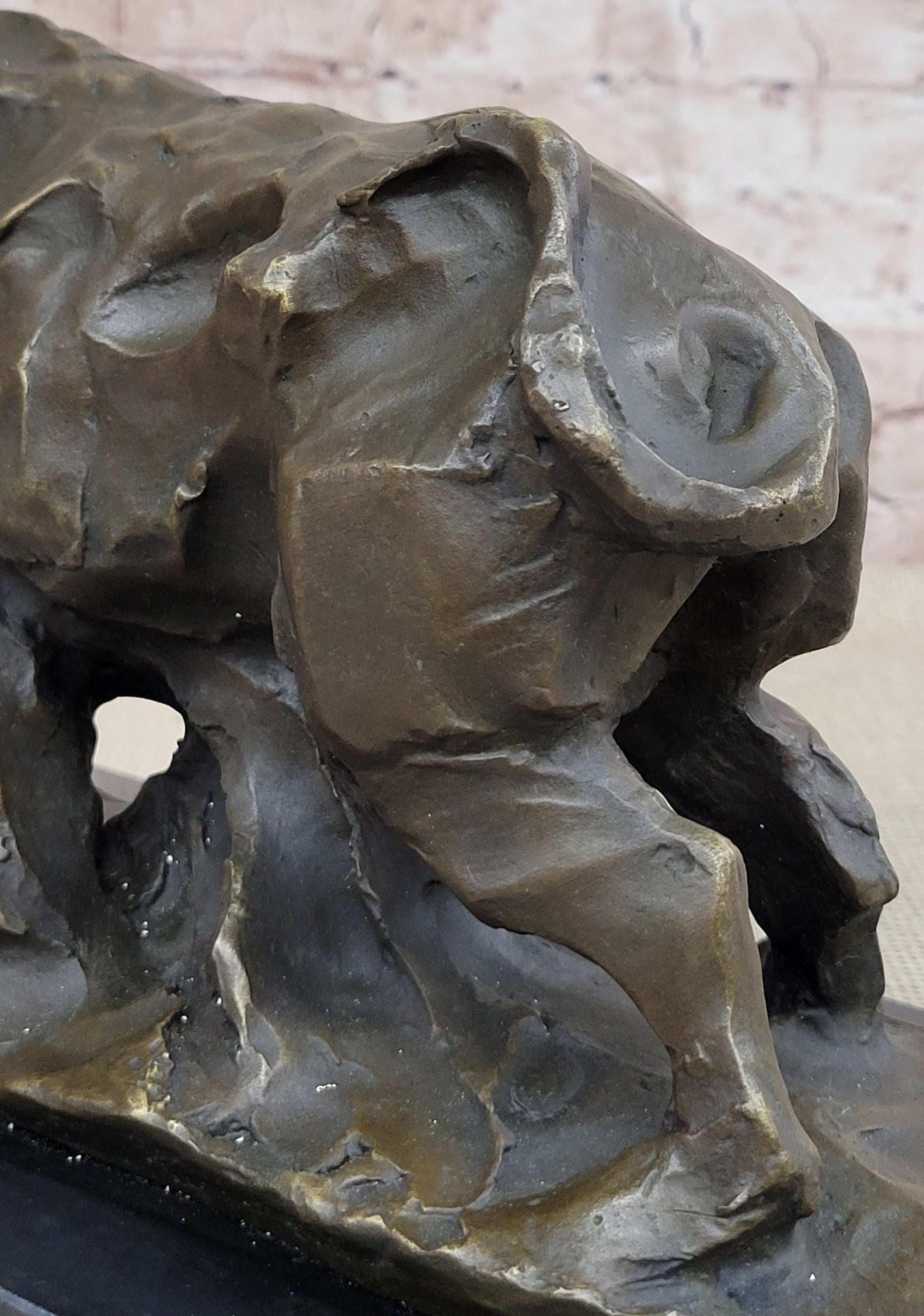 Large Abstract Modern Art Charging Bull Bronze Sculpture