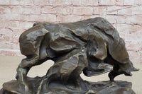 Large Abstract Modern Art Charging Bull Bronze Sculpture