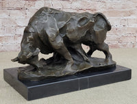 Large Abstract Modern Art Charging Bull Bronze Sculpture