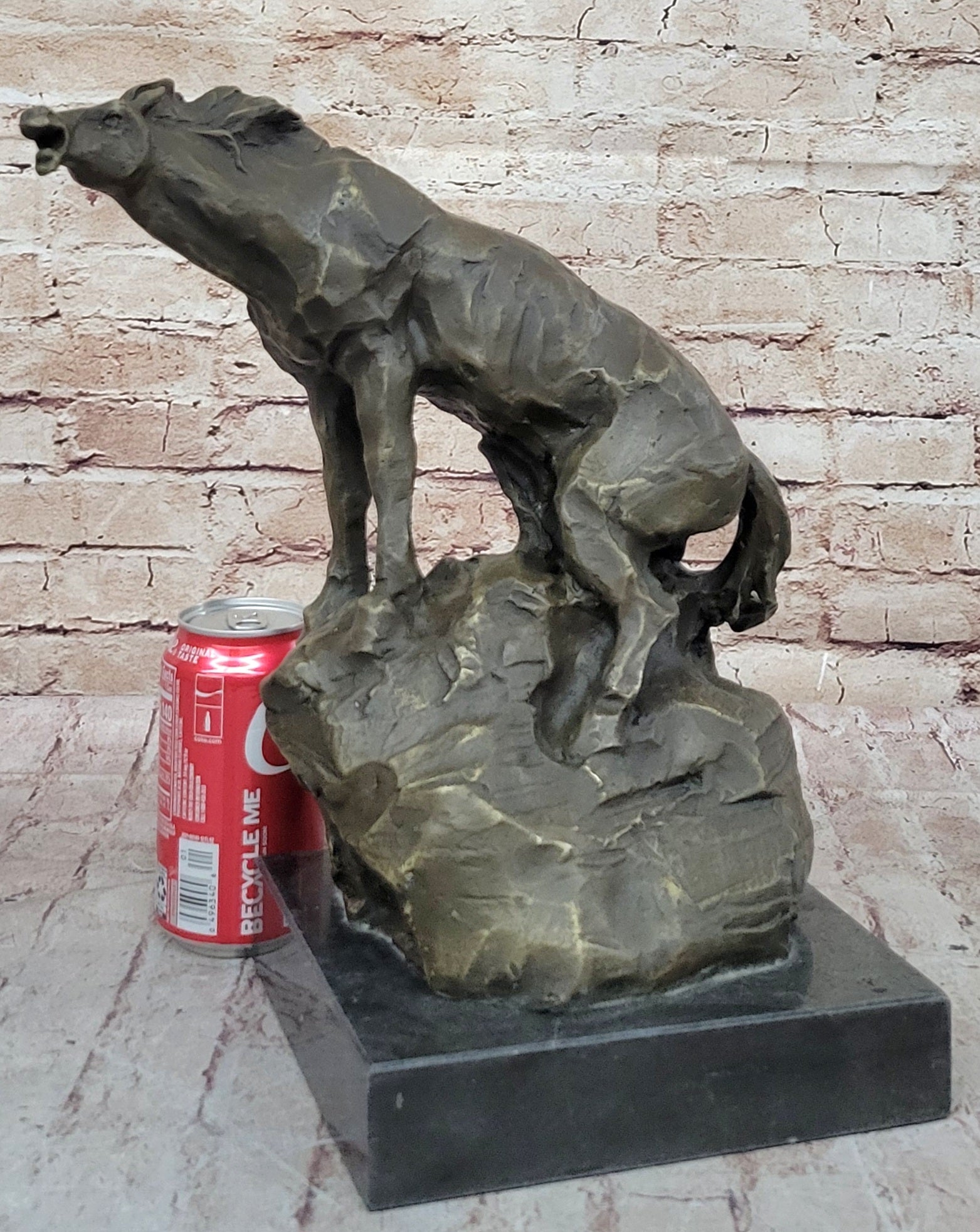Abstract Crude Impressionist Horse Bronze Sculpture Signed