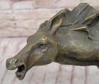 Abstract Crude Impressionist Horse Bronze Sculpture Signed
