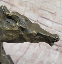 Abstract Crude Impressionist Horse Bronze Sculpture Signed