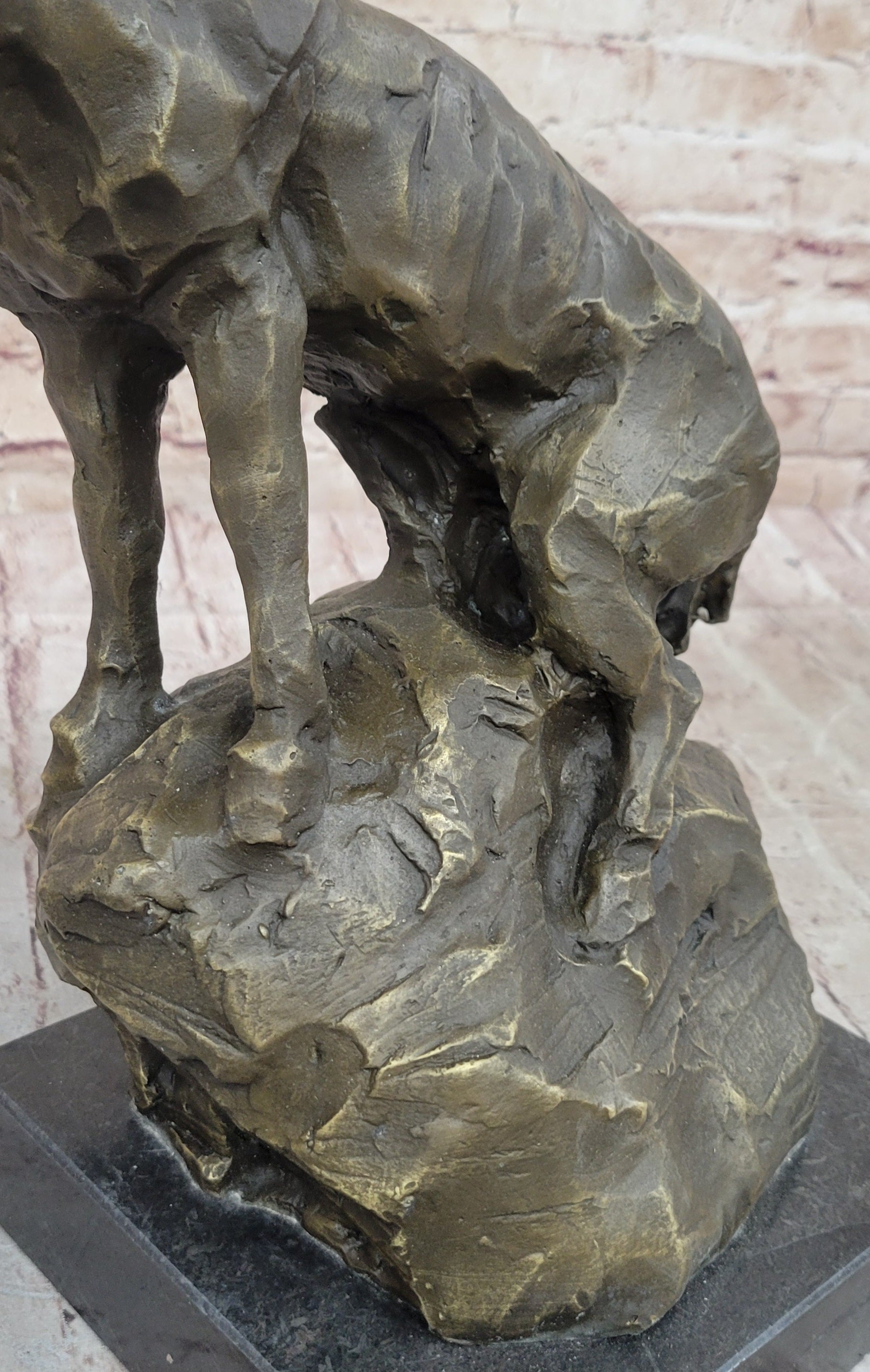 Abstract Crude Impressionist Horse Bronze Sculpture Signed