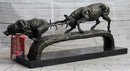 Elk Reindeer Caribou vs. Bear Bronze Sculpture Original Art