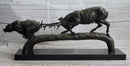 Elk Reindeer Caribou vs. Bear Bronze Sculpture Original Art