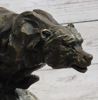 Elk Reindeer Caribou vs. Bear Bronze Sculpture Original Art