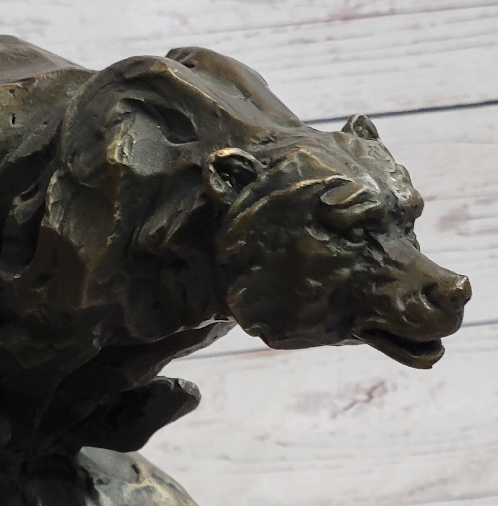 Elk Reindeer Caribou vs. Bear Bronze Sculpture Original Art