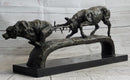 Elk Reindeer Caribou vs. Bear Bronze Sculpture Original Art