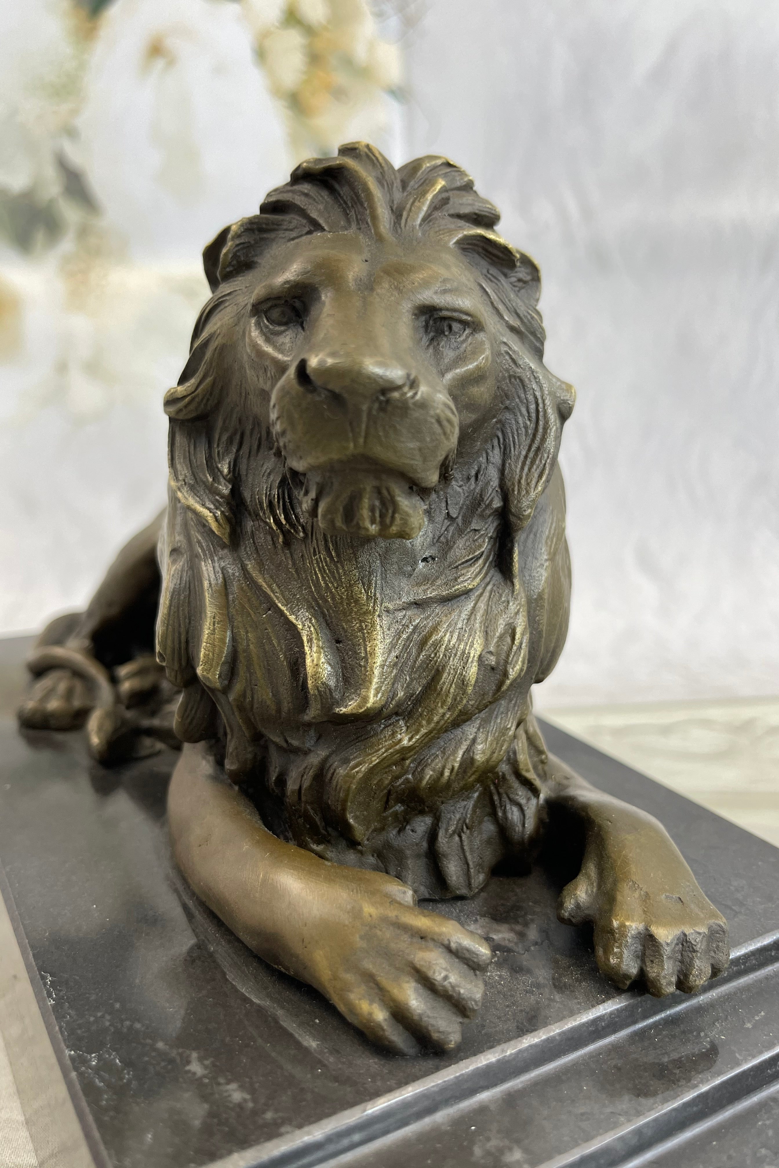 Barye African Lioness Lion Wild Life Animal Bronze Sculpture