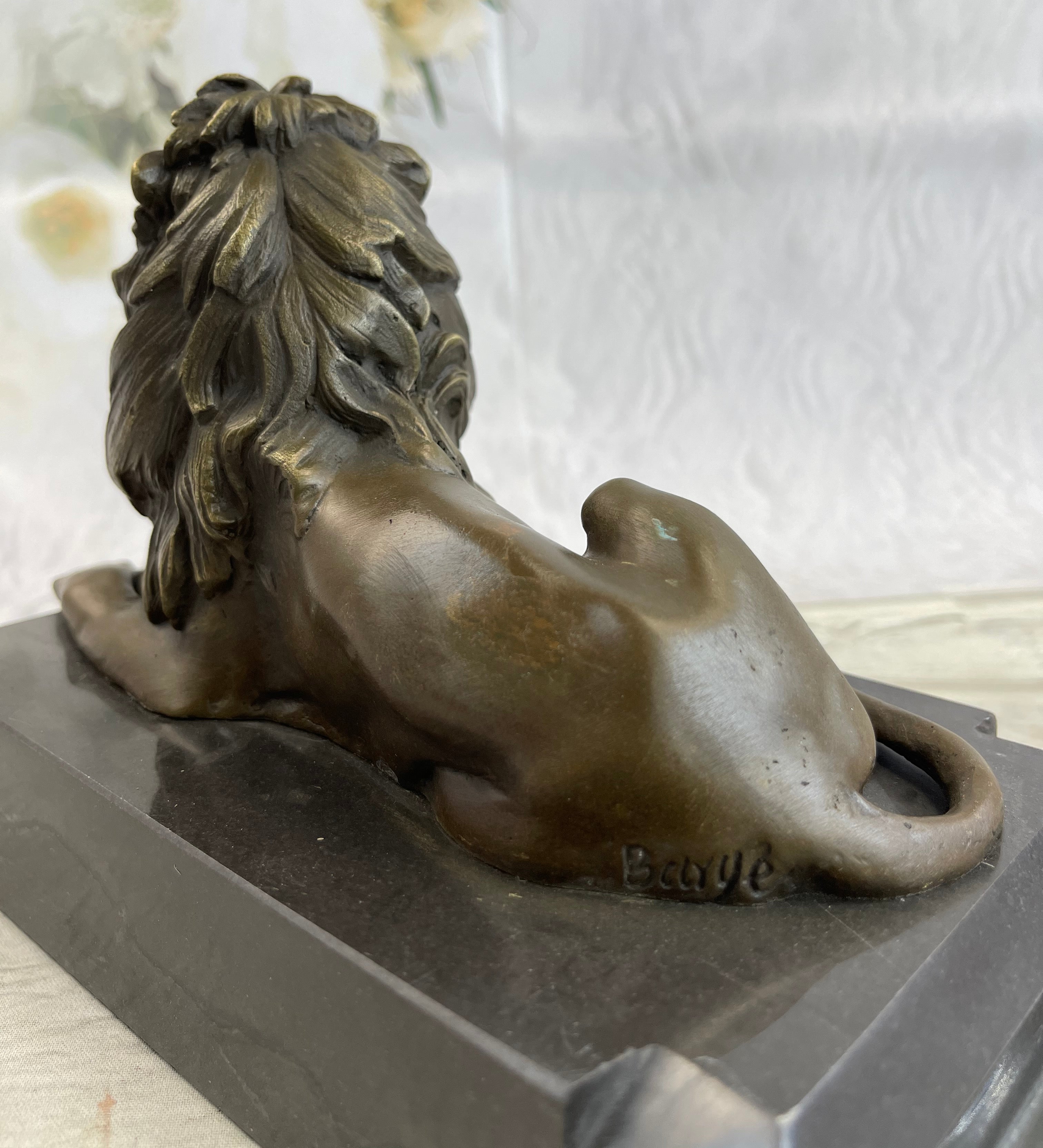Barye African Lioness Lion Wild Life Animal Bronze Sculpture